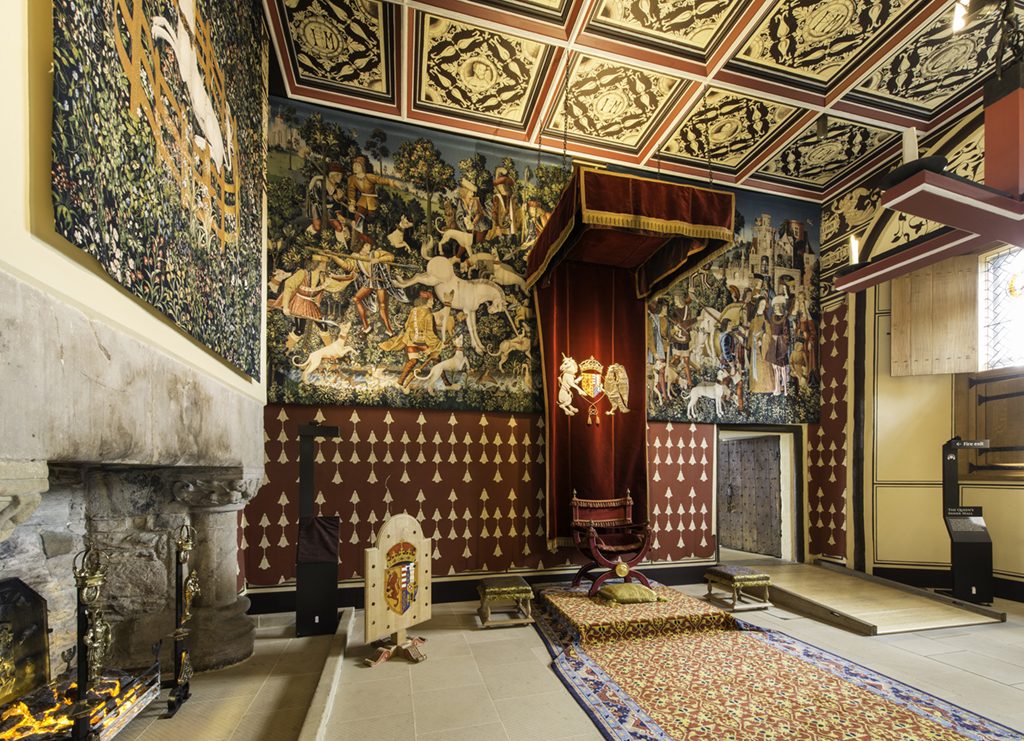 The Queen's Inner Hall of Stirling Castle's Royal Palace, restored as part of the Palace Project.