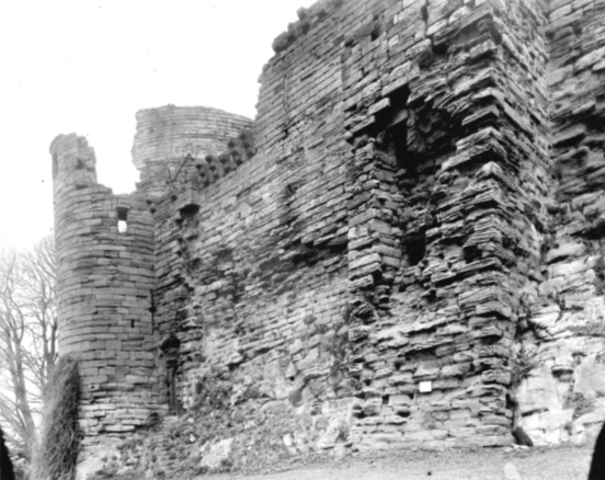 Photo believed to date from c.1899 showing Latrine tower prior to early C20 consolidation work